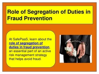 Role of Segregation of Duties in Fraud Prevention