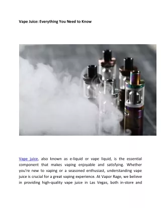 Vape Juice: Everything You Need to Know