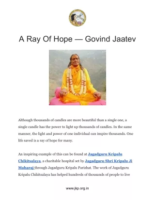 A Ray Of Hope — Govind Jaatev