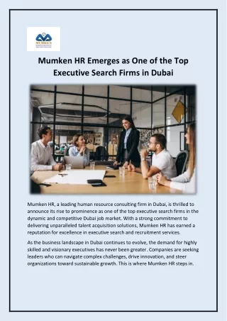 Top Executive Search Firms in Dubai - Mumken HR