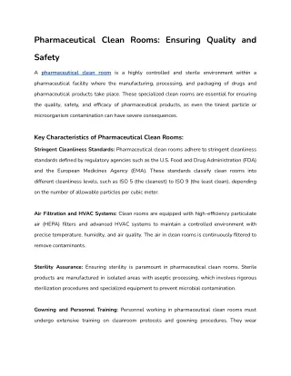 Pharmaceutical Clean Rooms_ Ensuring Quality and Safety