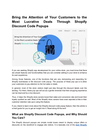 Bring the Attention of Your Customers to the Most Lucrative Deals Through Shopify Discount Code Popups