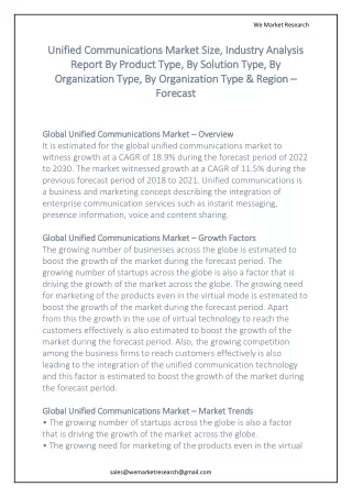 Unified Communications Market