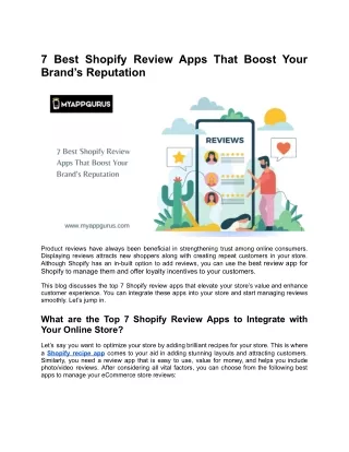 7 Best Shopify Review Apps That Boost Your Brand’s Reputation