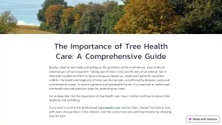 The Importance of Tree Health Care A Comprehensive Guide