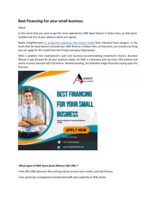 Best Financing For your small business