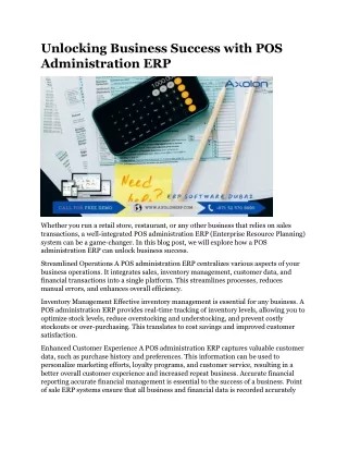 Unlocking Business Success with POS Administration ERP