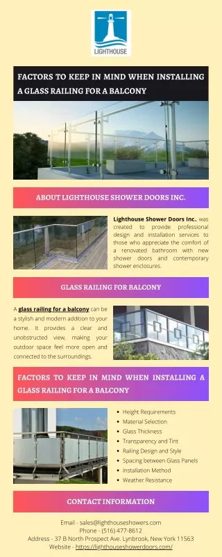 Factors to Keep in Mind When Installing a Glass Railing for a Balcony