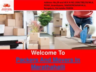 Packers And Movers in Marathahalli