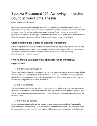 Speaker Placement 101_ Achieving Immersive Sound in Your Home Theater