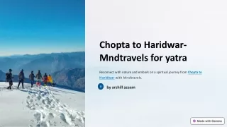 Chopta to Haridwar-MNDTravels