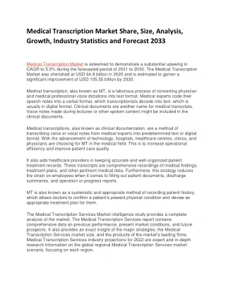 Medical Transcription Market