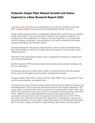 Polyester Staple Fiber Market