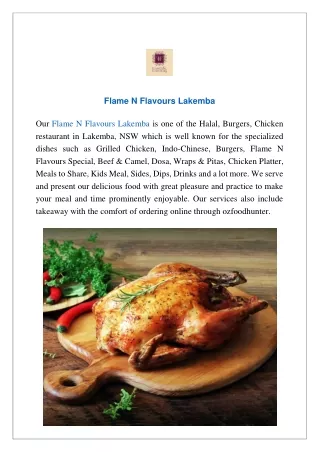 Extra 15% off at Flame N Flavours Lakemba - Order Now