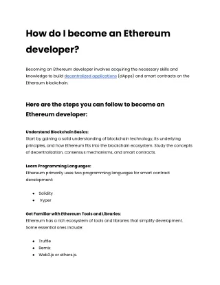 How do I become an Ethereum developer_