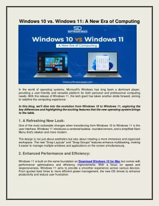 Windows 10 vs. Windows 11: A New Era of Computing