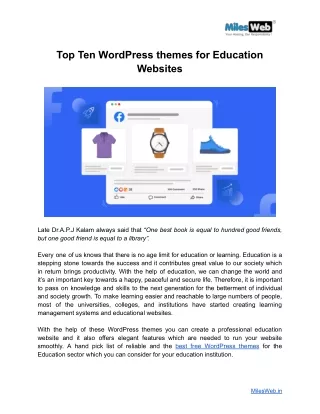 Top Ten WordPress themes for Education Websites