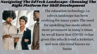 Navigating The EdTech Landscape Choosing The Right Platform For Skill Development