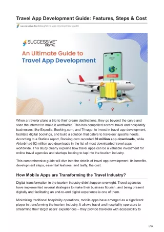 Travel App Development Guide Features Steps  Cost