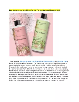 Best Shampoo And Conditioner For Hair Fall And Dandruff _ Daughter Earth (1)