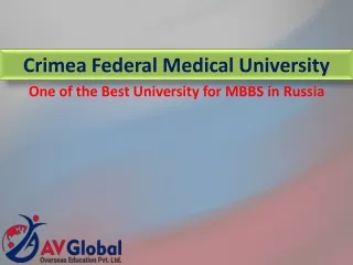 Crimea Federal Medical University- One of the Best University for MBBS in Russia