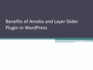 Benefits of Amelia and Layer Slider Plugin in WordPress