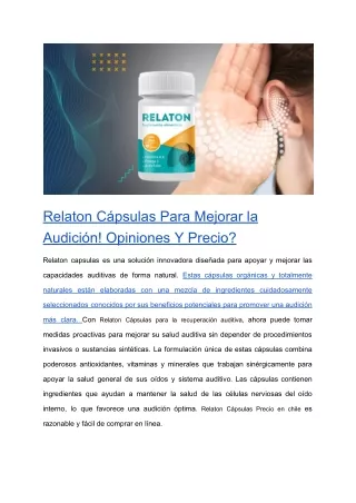 Relaton Cápsulas Para Mejorar la Audición