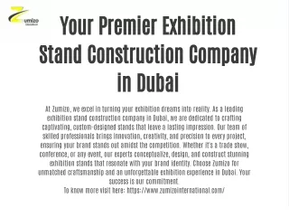 Your Premier Exhibition Stand Construction Company in Dubai