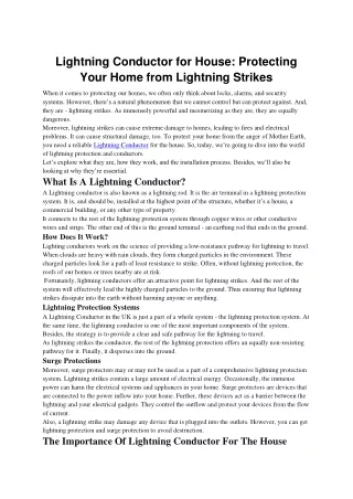 Lightning Conductor for House_ Protecting Your Home from Lightning Strikes