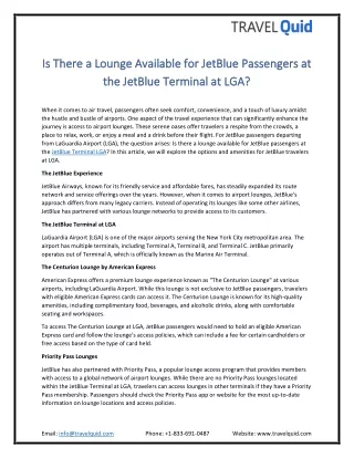 Lounge Options at JetBlue Terminal LGA: Enhance Your Travel Experience