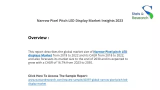 Narrow Pixel Pitch LED Display Market