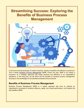 Streamlining Success: Exploring the Benefits of Business Process Management