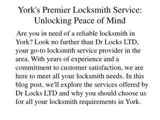 Locksmith York