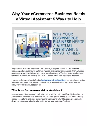 Why Your eCommerce Business Need a Virtual Assistant_ 5 Ways to Help