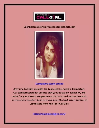 Coimbatore Escort service|anytimecallgirls.com