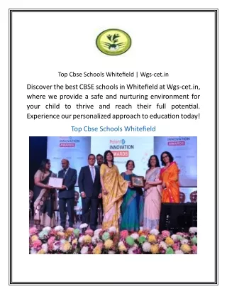 Top Cbse Schools Whitefield Wgs-cet.in