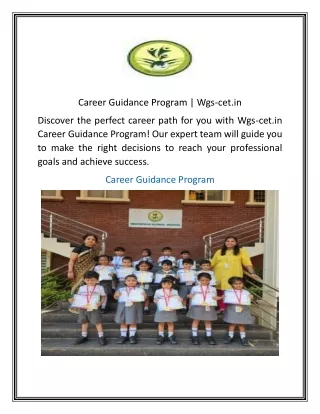 Career Guidance Program Wgs-cet.in