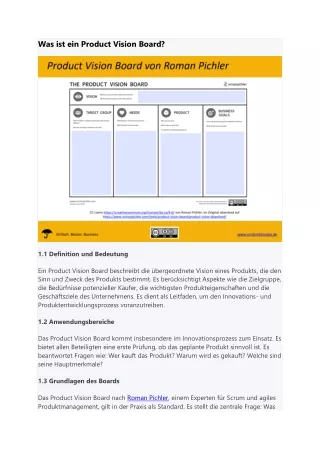 Product Vision Board Anleitung.