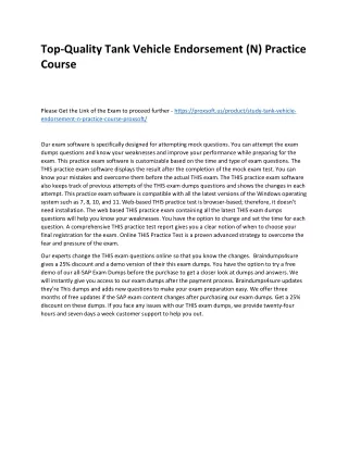 Top-Quality Tank Vehicle Endorsement (N) Practice Course