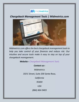 Chargeback Management Tools  Midmetrics