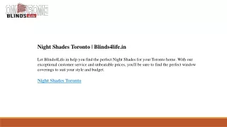 Night Shades Toronto  Blinds4life.in