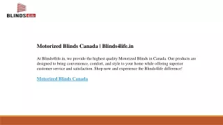 Motorized Blinds Canada  Blinds4life.in