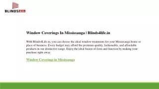 Window Coverings In Mississauga  Blinds4life.in