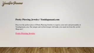 Pretty Piercing Jewelry  Yonidapunani.com