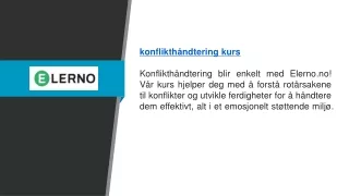 Konflikthåndtering kurs | Elerno.no