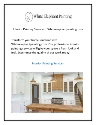 Interior Painting Services Whiteelephantpainting