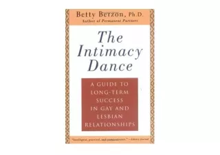 Ebook download The Intimacy Dance A Guide to Long Term Success in Gay and Lesbia