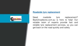 Roadside Tyre Replacement | Back2roadtyres.com.au