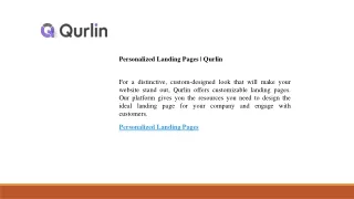 Personalized Landing Pages  Qurlin