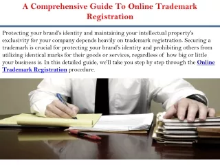 A Comprehensive Guide To Online Trademark Registration
